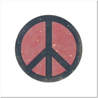 retro peace 60s sign Posters and Art